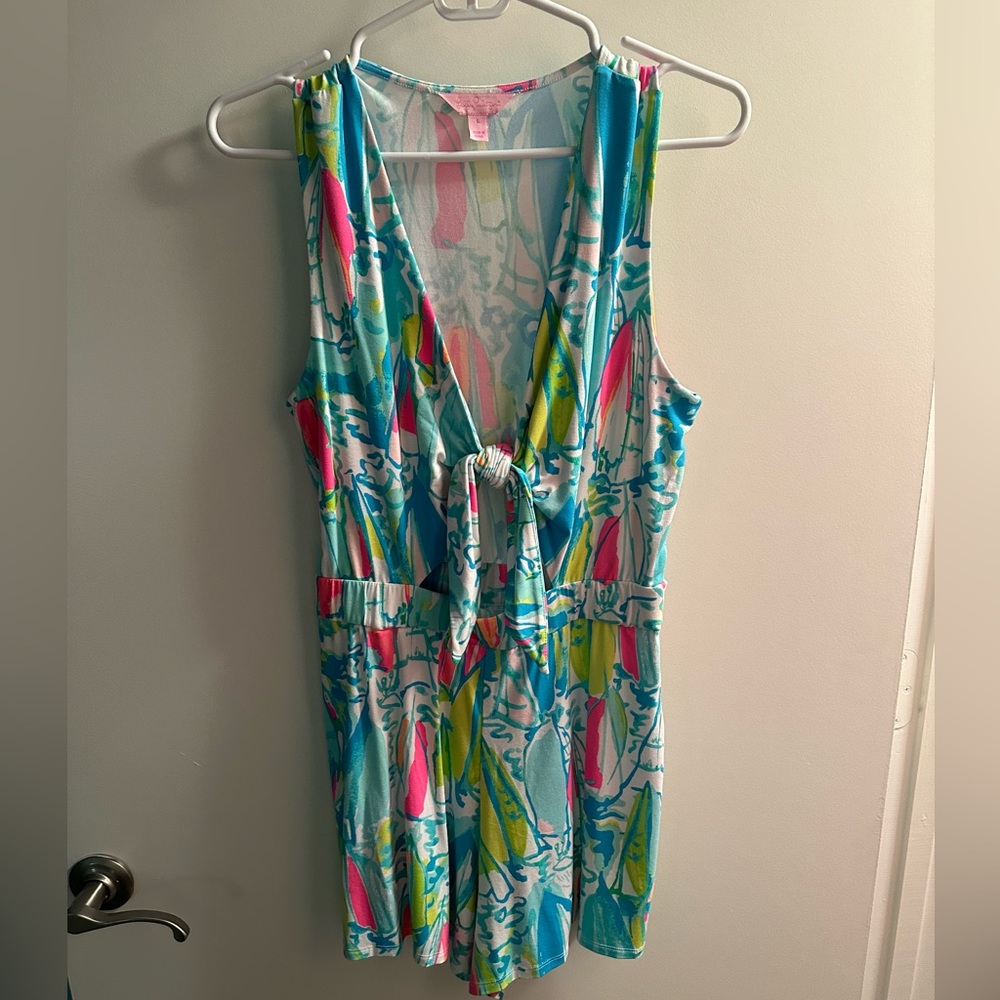 Lilly Pulitzer Greer Peek-a-Boo Romper Size S NWOT